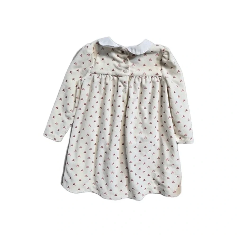 Ralph Lauren Baby Girls Reindeer Dress 18 Months  Velvet‎ Long Sleeves